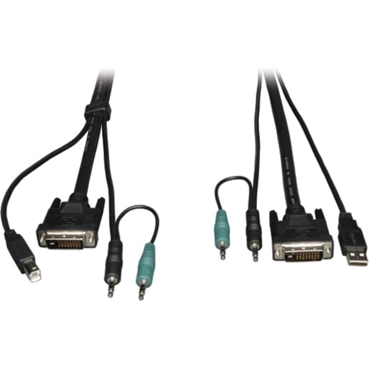 USB A Male to USB B Male and 2 x 3.5mm for Speaker and Micro Tripp LITE 15 ft KVM Cable Kit DVI Male to Male USB A Male to USB B Male and 2 x 3.5mm for Speaker and Micro Tripp LITE 15 ft KVM Cable Kit DVI Male to Male